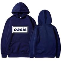 O-Oasis Vyrų su gobtuvu džemperis Retro Britų roko grupė Laisvalaikio džemperis su gobtuvu 3XL black