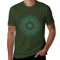 Pranava Joga. Shanti Om. Mandala T-shirt vasariniai drabužiai oversized anime marškinėliai vyrams medvilniniai S black