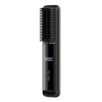 Cordless Hair Straightener Brush LCD Temperature Display Frizz Control Hair Straightening Comb USB Rechargeable Fast Heating Electric Hot Brush 220v juoda
