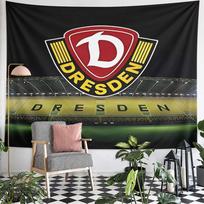 Dynamo Dresden Football Club Crest Night Stadium Wall Tapestry Yellow Black Floodlit Fan Decor for Bedroom Gift 150x200cm(59x78in)