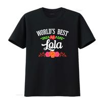 Worlds Best Lola T Shirt Filipino Grandma vintage Washed Stylish streetwear fashion Casual Top For Everyday Wear Stretched 4XL black