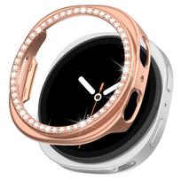 PC Danga Samsung Galaxy watch 8 Dėklas 40mm 44mm Priedai Deimantinis Tuščiaviduris Kietas Buferio Korpusas Galaxy watch8 Apsauginiai Dėklai Galaxy watch 8 40mm rožinio aukso spalvos