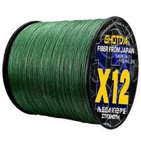 Aukštos kokybės 300m 12 sruogų pintas žvejybos valas Super atsparus dilimui PE žvejybos valas Super lygus pintas valas (Green,300m&4.0) žalia