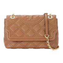 TORY BURCH Fleming Deimantais Dygsniuotas Įspaustas Spaudinys Pintas Grandinėlės Avies Odos Crossbody Peties Rankinė Moteriška Tamsiai Rudos 56716-909 ruda