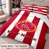 Ajax Amsterdam Printed Bedding Set Custom Name Text 1 Duvet Cover 2 Pillowcases For Bedroom 140cmx210cm