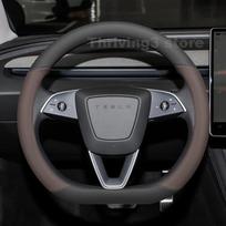 Odinis automobilio vairo užvalkalas NAUJAM Tesla Model Y Juniper 2025 2026 Automobilio stilius Automobilio interjeras Tesla Model Y 2026 Priedai D Type-Brown
