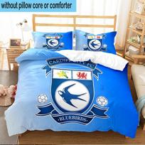 3PCS Cardiff City Afc Crest Bedding Set For Bedroom, Dormitory,Including 1pc Duvet Cover And 2pcs Pillowcases Large size Fan gift 140cmx210cm