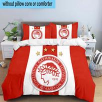 Olympiacos Fc Team Crest 3PCS Bedding set,Ideal for1pc Duvet Cover And 2pcs Pillowcases Perfect for Christmas gift,Ideal for Bedroom, Dormitory 135cmx200cm