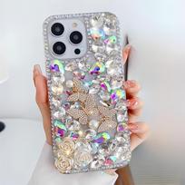 Blizgučiai, Blizgučiai, Cirkonio Drugelis, Rožė Telefono dėklas Motorola Moto G75 G15 G24 Power G05 G85 G84 G55 G54 G35 G34 G45 G14 G04S 5G Motorola Moto G34 balta