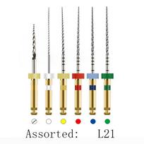 Dantų dildė šaknies kanalo kūginė Endodontinė dildė auksinė karščio aktyvuota rotacinė dildė Lanksčios odontologo medžiagos SOCO 21mm Assortde