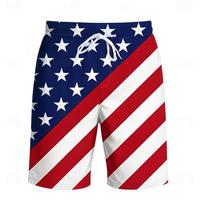Vyrų Liepos 4 d. JAV. 250-ojo jubiliejaus JAV vėliavos patriotinės maudymosi kelnės Šortai Board shorts Vidutinio juosmens Laisvalaikio Atostogų 6XL blue