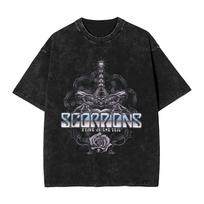 Scorpions Rock Grupės Rožė Vintažiniai Marškinėliai Vyrams Crazy Medvilniniai Marškinėliai Apvalia Kaklo Trumpomis Rankovėmis Marškinėliai Spausdinti Drabužiai S black