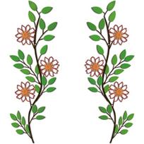 2 vnt. Metalinis rožių vijoklio sienos dekoras Ilgas geležies ritinėlio lapų menas Rustic Kabantis gėlių skulptūra Durims Svetainei Biurui Vidaus Lauko Juoda green