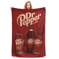 Dr Pepper Blanket Warm Fleece Sofa Throw Blanket for Couch Bedding Office Throws Bedspread Quilt Size: 75*100cm, Weight: 280 GSM