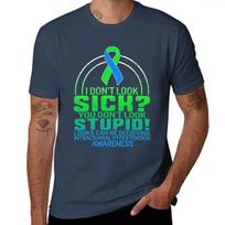 I Don't Look Sick, You Don't Look Stupid, Looks Can Be Deceiving, IIH Awareness, Pseudotumor Cerebri, Idiopathic Intracr T-Shirt XXXXL tamsiai mėlyna
