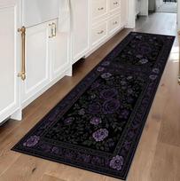 Rožių Gėlių Koridoriaus Kilimas Gimtadienio Dovana Neslystantis Grindų Kilimėlis Plaunamas Ilgas Kilimas Virtuvei Koridoriui Dovana Mamai 90cm x130cm brown
