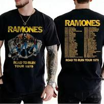 2026 Summer Best-selling Punk Band Ramones Retro Casual Short-Sleeved T-Shirt for Men - Loose and Breathable Long-Sleeved Shirt XL gray
