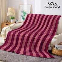 Bordo rožių dryžuotas flanelinis pledas Šiltas minkštas Helovino Kalėdų Sofos Šiltas Jaukus Dekoratyvinis Dekoras Dovana Visam Sezonui Size: 100*150cm, Weight: 230 GSM pink