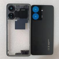 For Xiaomi Redmi 13C 4G Phone Housing Middle Frame+Battery Cover Rear  Panel Housing Case With Camera Lens Repair Parts Black With Sim Tray black