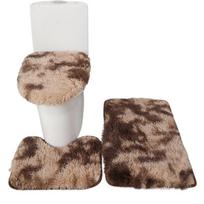 3pcs Dirt Resistant Floor Mat Absorbent Toilet Cover Toilet Pad Toilet Cushion  Living Room Style 3 gray