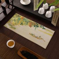 Gongfu Tea Absorbent Thickened Tea Towel - Square Teapot Table Mat and Wiping Cloth for Tea Ceremony black