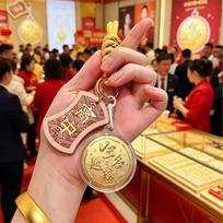 Gaokao Gold Success Pendant: Pure Gold 999 Exam Blessing Keychain Gift for Teachers & Students brown