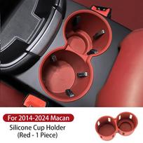 Silicone Car Center Storage Box Cup Holder For Porsche Macan   2024 Soft Waterproof Central Console Organizer Protector 1pc R Cup Holder