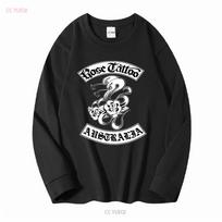 rožės tatuiruotės juosta T-shirt Medvilninis S 234XL CB748 vintage skalbtas laisvalaikio minkštas grafinis universalus tampri kvėpuojanti stilingas 3XL black
