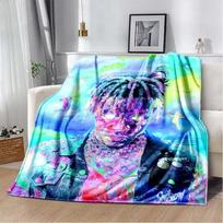 Albumas Rapperis Juice Wrld 999 Antklodė Plakatas Menas Spausdinta Flanelinė Antklodė Minkštas Patalynės Užtiesalas Sofos Šildantis Dangalas Dovana Muzikos Gerbėjams 75x90cm blue