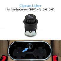 Car Central Drink Water Cup Holder Assembly Cup Holder Buckle Cigarette Lighter For Porsche Cayenne 7P5 92A 958 2011-2017 black