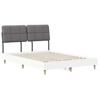 vidaXL Dvigulė lova su galvūgaliu Balta ir šviesiai pilka 140 x 200 cm