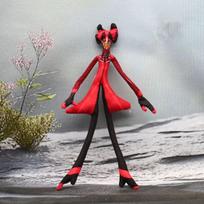 Hazbin Hotel Vox ir Alastor lankstūs pliušiniai lėliai su lanksčiu vieliniu skeletu, sukinėjama anime figūrėlė, kambario dekoracija, dovanos gray