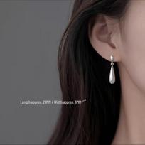 2024 Hot-Selling Water Drop Earrings: High-End 925 Sterling Silver Needle, Light Luxury for Women black