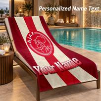 Custom Text Ajax Amsterdam Print Beach Towel Large Towel For Home Bathroom Beach 70cmx140cm(27x55inch)