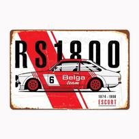 ESCORT RS1800 RALLY LEGEND CAR Metal Sign Poster Garage Room Decor Automobile Club Custom Tin Vintage Home Decor 20x30cm（7.8x11.8inch） red