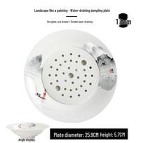 Tangshan Round Bone China Double-Layer Dumpling Draining Plate