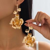 Hot Selling Retro Fashion High-end Tassel Flower Earrings Suitable for Ladies Banquet Parties black