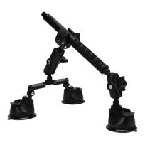 Triple Suction Cup Car Mount Kit Fit For   X5 X4 X3 X2 X One   R Action Camera With 45.28in Selfie Stick Dual   Head black