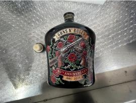 Novelty Guns N' Roses Crossed Revolvers & Roses Whiskey Decanter 40th Anniversary Collectible for Rock Fans