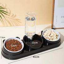 15 Degrees Raised 3 in 1 Cat Feeder Double Bowl Neck Protection Automatic Water Dispenser Automatic Cat Water Bottle Pet juoda