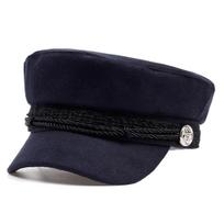 Senovinė šilta kepurė Vyrai Moteriški Rudens Žiemos Plokščios Karinės beretės Kapitono Reguliuojamos Jūreivio kepuraitės Navy Cap Kepurės tamsiai mėlyna spalva