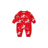 French Arielle De Pinto Baby Romper Winter New Year Children's Clothing Knitted One-Piece Romper Fawn Red(Hh017 Red Double Layer) 73 red