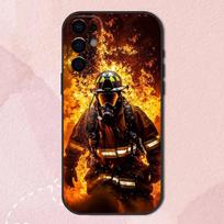 Fireman Firefighter Phone Case For Samsung S24,S21,S22,S23,S30,Ultra,S20,Plus,Fe,Lite,Note,10,9,5G Black Soft Cover Samsung S20ULTRA5G brown