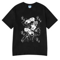 Anime Soul Eater Death The Kid T Shirts Men's Women Oversized Tees Cotton Short Sleeve Tshirt L gray