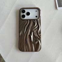 Luxury Senior Solid Color Crumpled Phone Case For iPhone 17 16 15 14 Plus 13 12 Pro Max Fold Pattern Plating Smooth Matte Cover iPhone 15 Pro Max ruda