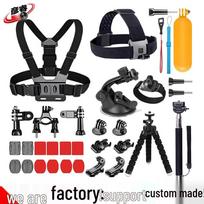 Sports Camera Accessory Set: Chest & Head Strap Mount for GoPro 0 gray