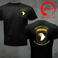 JAV armijos 101-osios oro desantininkų marškinėliai Unisex Madingi marškinėliai Madingi laisvalaikio drabužiai Vasaros marškinėliai Hip Hop Sportiniai drabužiai Gatvės viršūnės Marškinėliai L black