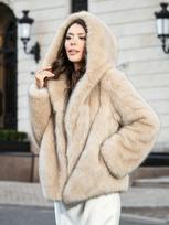 Hot-selling imitation fur fox fur coat medium and long women's clothing hooded thickened warm fur coat M abrikosas