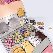 Vaflinio popieriaus tylus knygutė ryškių įvairių spalvų duonos animacinis filmas užimta knygutė keptos vištienos rankų darbo užkandžių baro lipdukų žaidimas. Rankų darbo medžiagų rinkinys gray