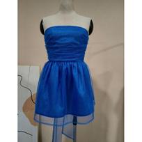 Europe and the United States 2026 hot-selling new one-word collar tube top tutu dress fashion trend sleeveless backless dress women XXL blue